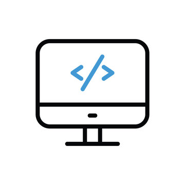 Programming Learning Icon vector stock illustration