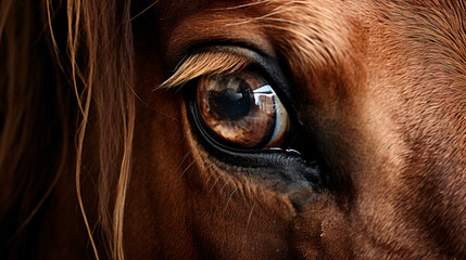Horse head close up portrait
