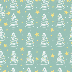 seamless pattern with christmas trees