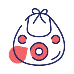 Newborn clothing accessory, baby apron vector design, customizable icon of baby bib