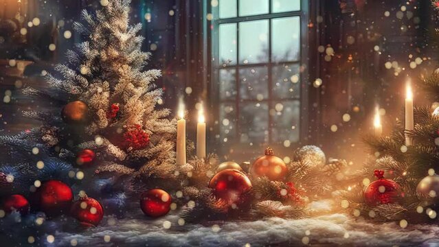 Festive beautiful Christmas and New Year composition.