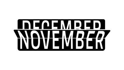 Flip Clock Showing month change November to December