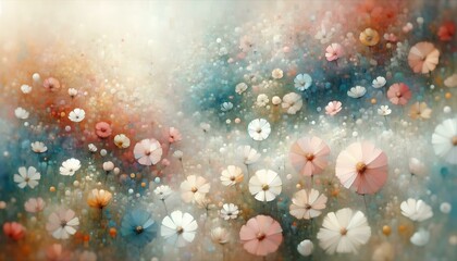 Abstract background with a theme of soft and gentle flower fields