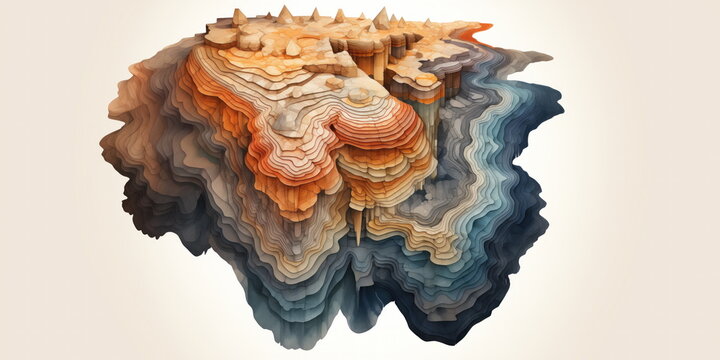 Geology concept, artistic illustration.  