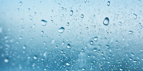 Water droplets on glass, forming a natural pattern.