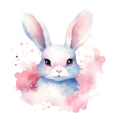 Fototapeta premium watercolor rabbit print, isolated