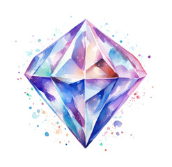 an abstract watercolor image of a diamond on a white background