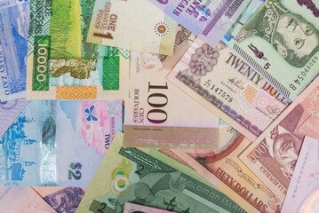 different bills on the table.