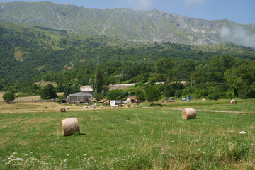 Mountain landscape along the road to Rocca di Cambio, Abruzzo