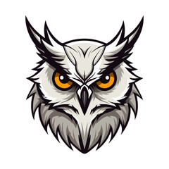 OwlOwl Portrait Sticker, Owl head mascot logo illustration, Owl character, generative ai