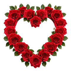 Heart frame of red roses.