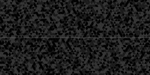 Black triangle tiles pattern mosaic background. Modern abstract seamless geometric dark black pattern background with lines Geometric print composed of triangles. 
