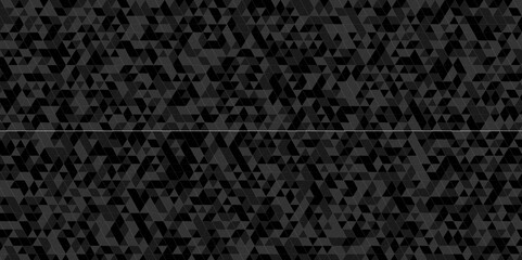 Black triangle tiles pattern mosaic background. Modern abstract seamless geometric dark black pattern background with lines Geometric print composed of triangles. 
