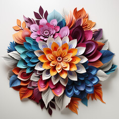 Mandalas in bunter Blume als Zeichnung in farbenfrohen Design für Hintergrundmotiv, ai generativ