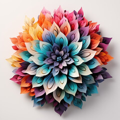 Mandalas in bunter Blume als Zeichnung in farbenfrohen Design für Hintergrundmotiv, ai generativ