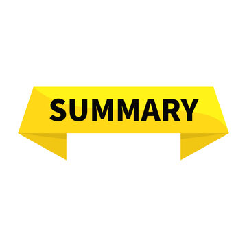 Summary In Yellow Rectangle Ribbon Shape For Result Detail Information Announcement Business Social Media Marketing
