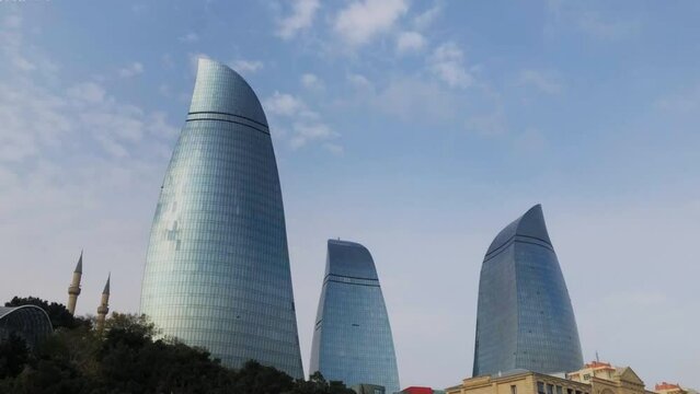 The Flame Tower in Baku, Azerbaijan