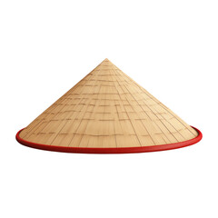 Asian conical hat. Isolated on transparent background.  - obrazy, fototapety, plakaty