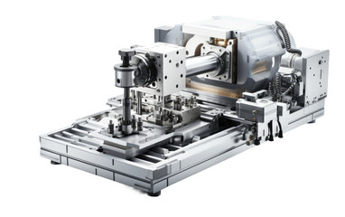 Fototapeta premium Modern Design State Of The Art CNC Milling Machine on White or PNG Transparent Background.