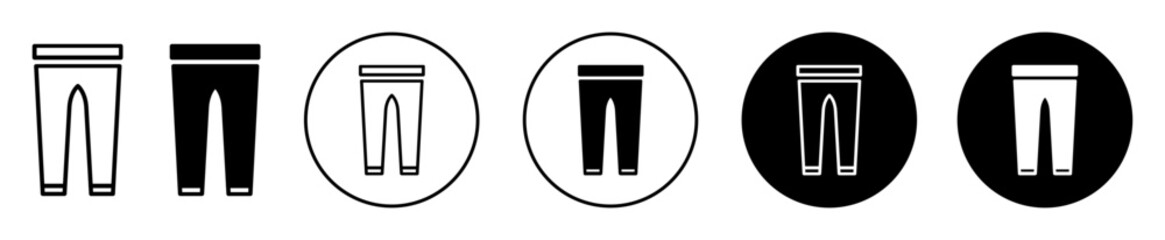 
Pants trousers icon. men or women trouser track pant or jogging leggings jeans wear cloth vector mark. male or girl casual jogger apparel outfit sweat denim symbol set. man trouser pant logo sign 

