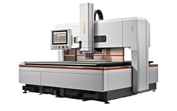 Digital And Multi functional Industrial Wire EDM on White or PNG Transparent Background.