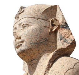 Face of Sphinx in Famous landmark Serapeum of Alexandria, Alexandria, Egypt, North Africa. Sphinx...