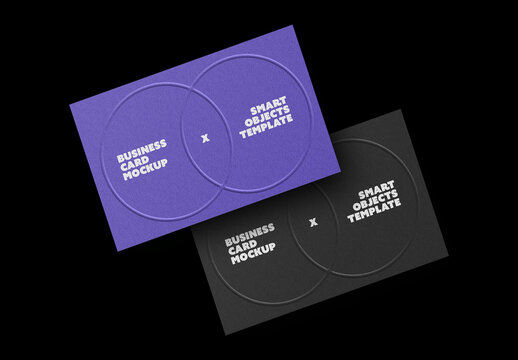 Business Card Mockup With Embossed Effect
