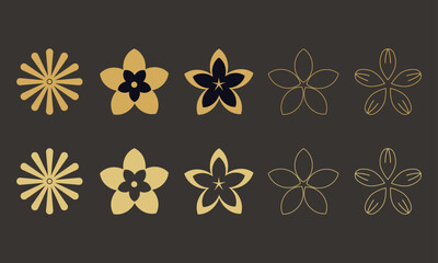 Sakura flower design elements. 
