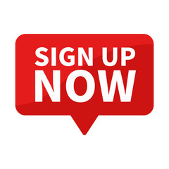 Sign Up Now In Red Rectangle Shape For Promotion Member Recruitment Business Marketing Information Social Media
