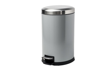 Attractive And Stylish Stainless Steel Trash Can on White or PNG Transparent Background.