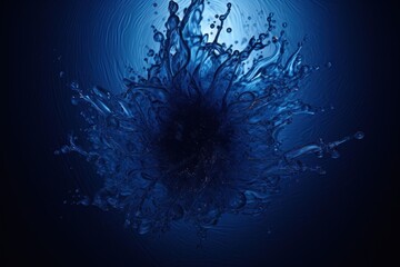  a blue background with water splashing out of the center of the image and a dark blue background with water splashing out of the center of the center of the image.