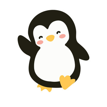 recommend clip art: Cute animal bird penguin cartoon flat
