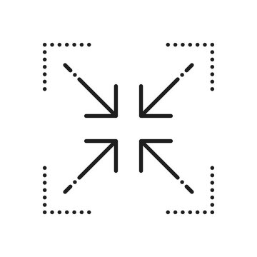 Scale with arrows, scalability window icon Vector dimension sign, arrow changing size, increase and decrease symbol. Reduce expand, resize zoom and change