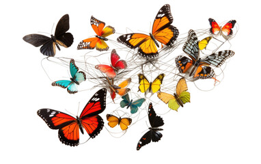 Fototapeta premium Toy Net and Insects On Transparent PNG