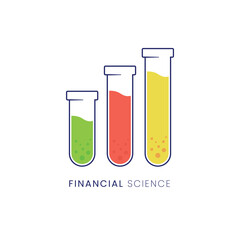 Financial Science, Financial Labs Test Tube object laboratory simple science logo, Consider incorporating a stylized, clean and minimalist design