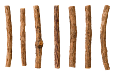 Single Silvervine stick isolated on white background, top view.