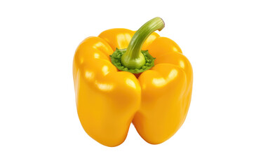 Healthy Yellow Bell Pepper on White or PNG Transparent Background.