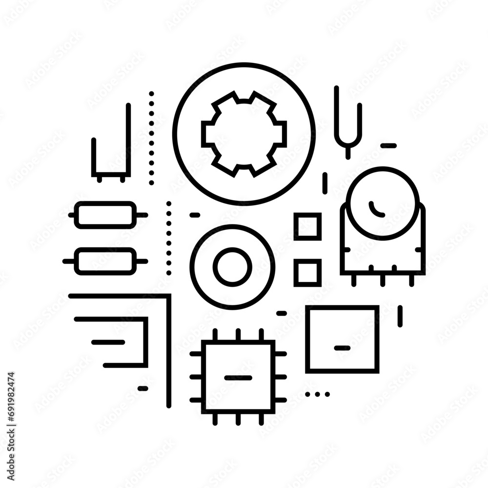 Poster analog electronics line icon vector. analog electronics sign. isolated contour symbol black illustra
