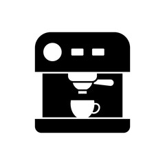 Coffee machine glyph black icon on white background