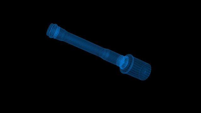 4k wireframe hand grenade, transparent background