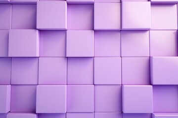  a close up of a wall made up of squares of different shades of purple, with a black phone in the middle of the photo.