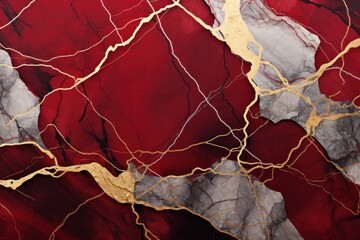  a close up of a red and gold marble with gold vein on the edges of the marble and gold vein on the edges of the edges of the marble.
