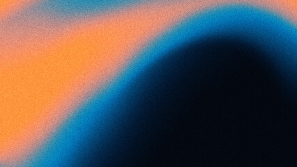 4K Grainy blue fire colors background with noise. Dark and blue gradient background.