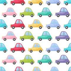 Cute children's seamless pattern with cars. Creative kids texture for fabric, wrapping, textile, wallpaper, apparel. Vector illustration