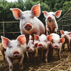 Piggy Paradise A Rustic Tapestry of Farm Life