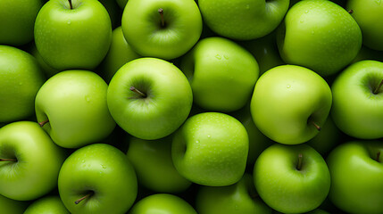 Close up of green apples background