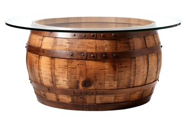 Wooden Barrel Table On Transparent PNG