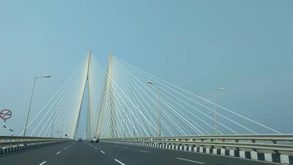 Wandcirkels aluminium Mumbai sealink bridge architecture shots © njbfoto