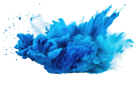 Bright Blue Explosion Blast on White or PNG Transparent Background