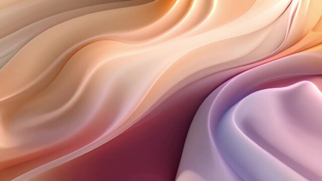 Abstract tenderness soft colorful pastel silk light pink colored. Silk background luxury wave cloth satin pastel color fabric. Gold aqua liquid wave splash, wavy fluid texture. Fluttering material. 3D